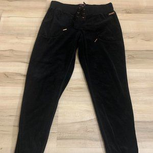 Betsey Johnson Velour Black Joggers